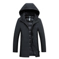 Homme Manteau Capuche Fermeture Zippée