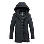 Homme Manteau Capuche Fermeture Zippée