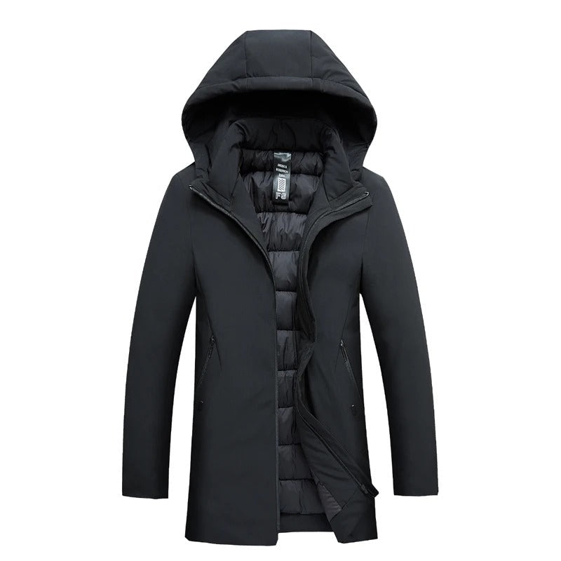 Homme Manteau Capuche Fermeture Zippée