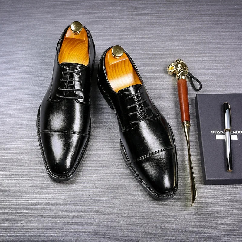 Homme Richelieus Bout Droit Fermeture Lacets
