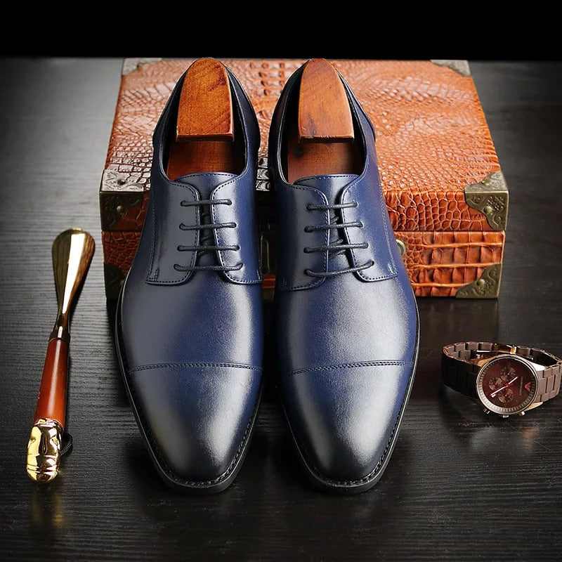 Homme Richelieus Bout Droit Fermeture Lacets