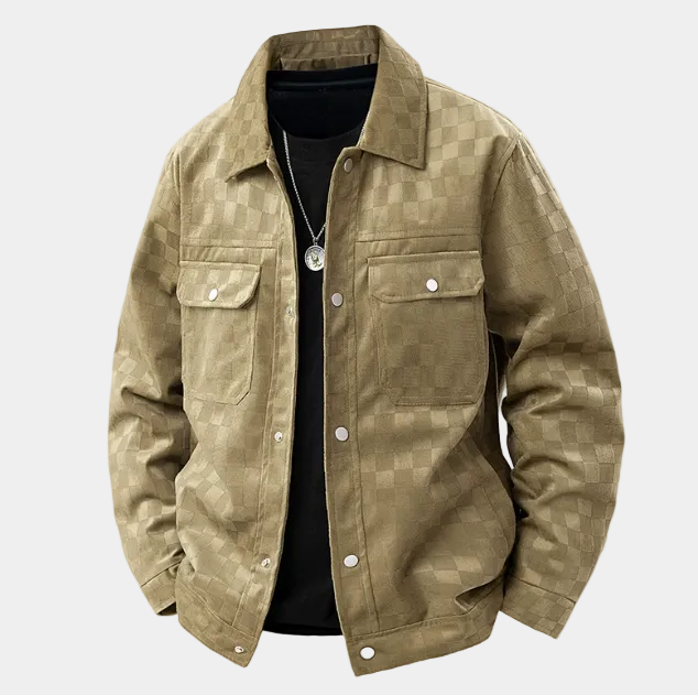 Homme Veste Col Classique Fermeture Pression