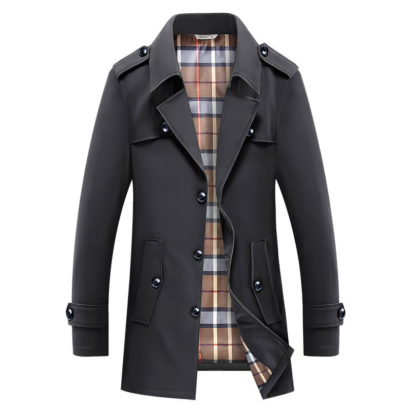 Homme Manteau Manches Longues Fermeture Boutonnée