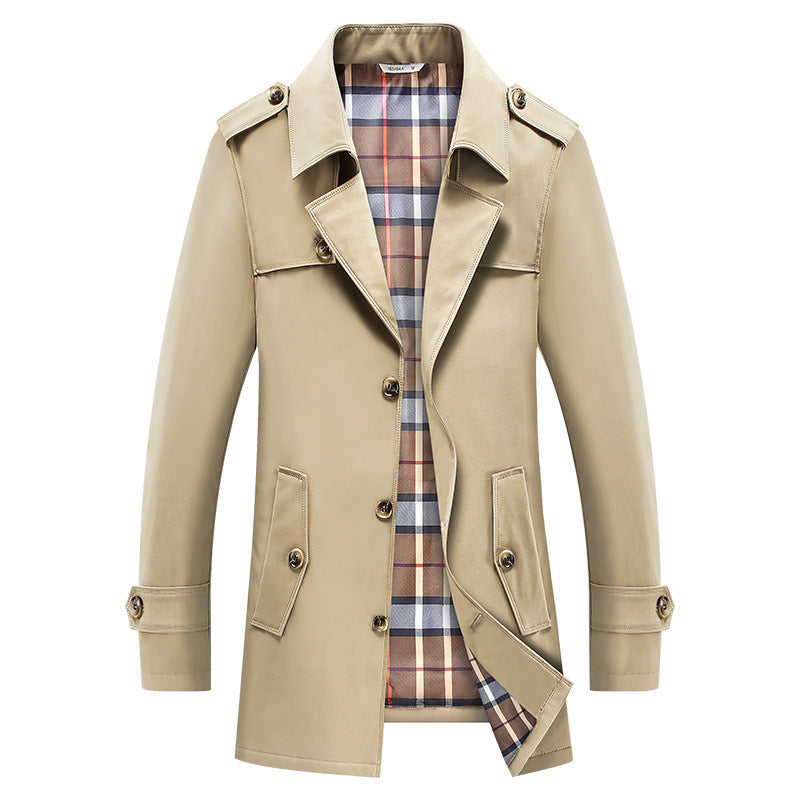 Homme Manteau Manches Longues Fermeture Boutonnée
