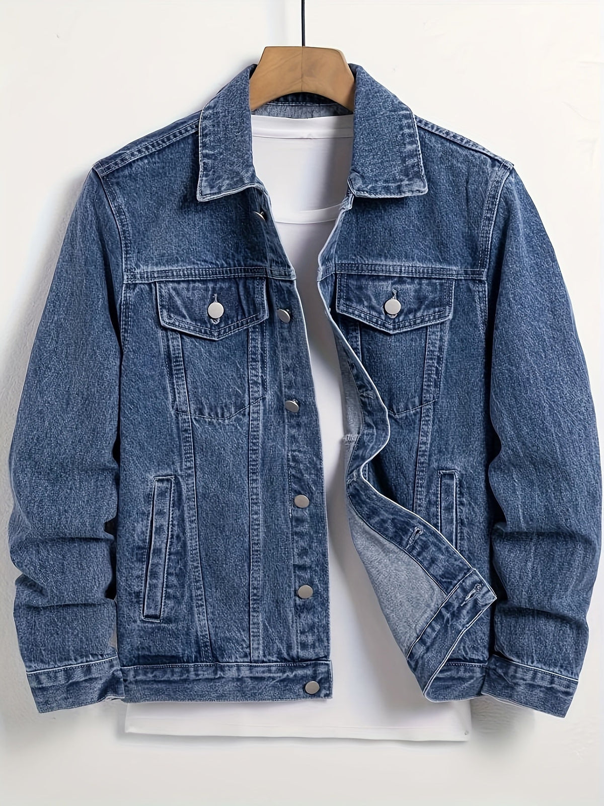 Homme Veste Fermeture Boutons Col Classique