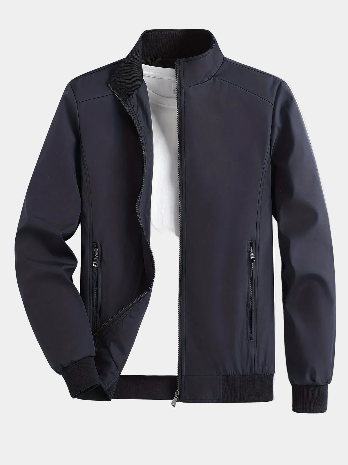 Homme Veste Col Montant Poches Latérales