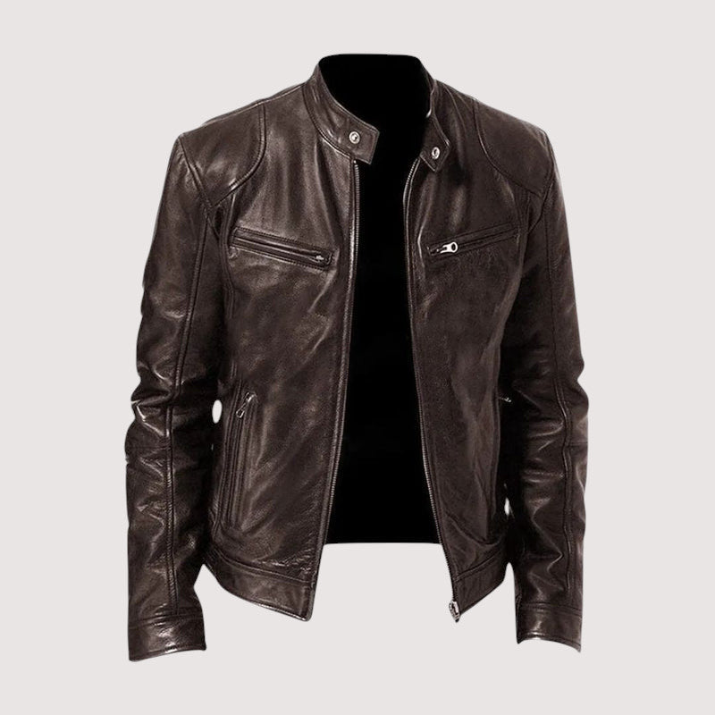 Homme Veste Col Montant Fermeture Zippée