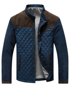 Homme Veste Col Montant Empiècements Matelassés