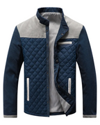 Homme Veste Col Montant Empiècements Matelassés