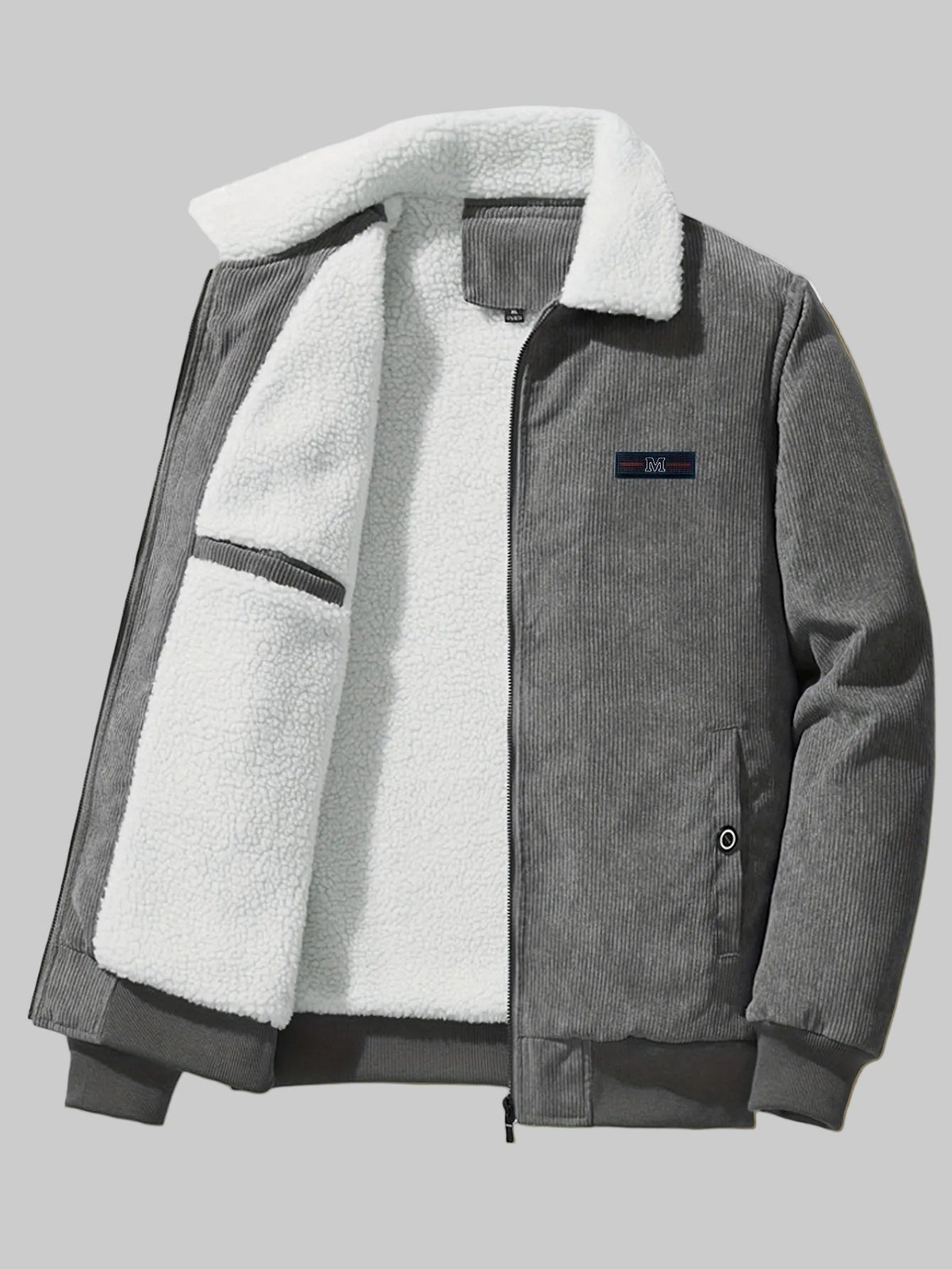 Homme Veste Col Montant Poignets Côtelés