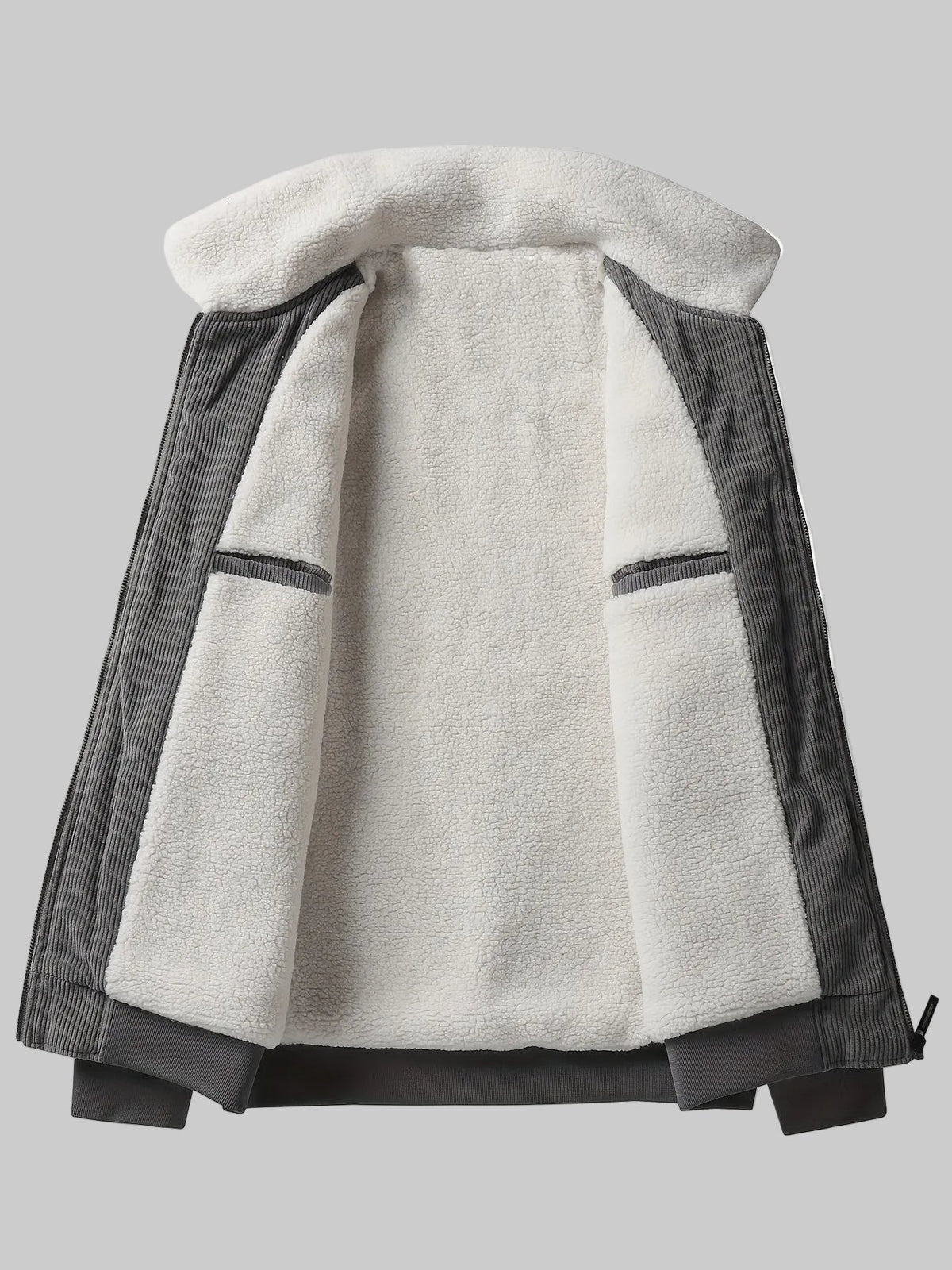 Homme Veste Col Montant Poignets Côtelés