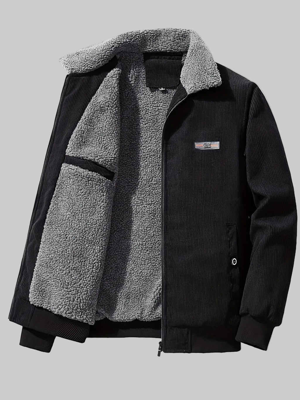 Homme Veste Col Montant Poignets Côtelés