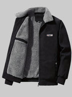 Homme Veste Col Montant Poignets Côtelés