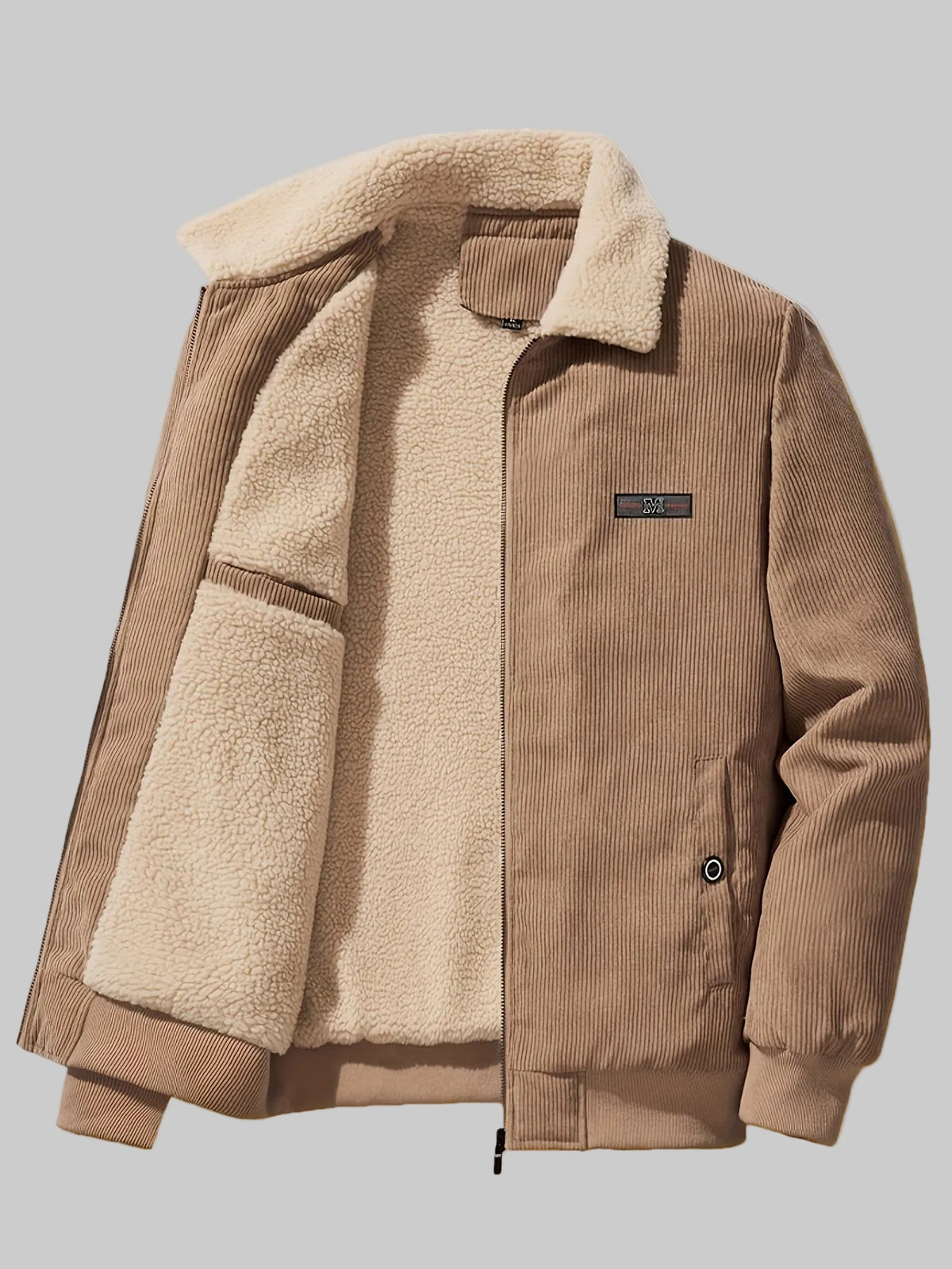 Homme Veste Col Montant Poignets Côtelés