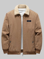 Homme Veste Col Montant Poignets Côtelés