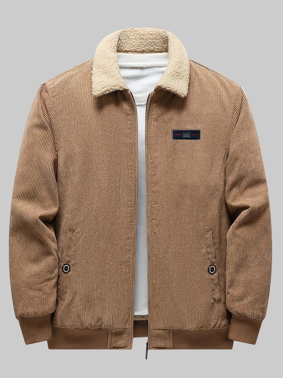 Homme Veste Col Montant Poignets Côtelés