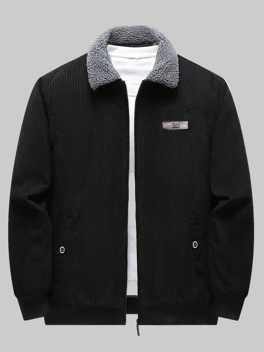 Homme Veste Col Montant Poignets Côtelés