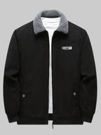 Homme Veste Col Montant Poignets Côtelés
