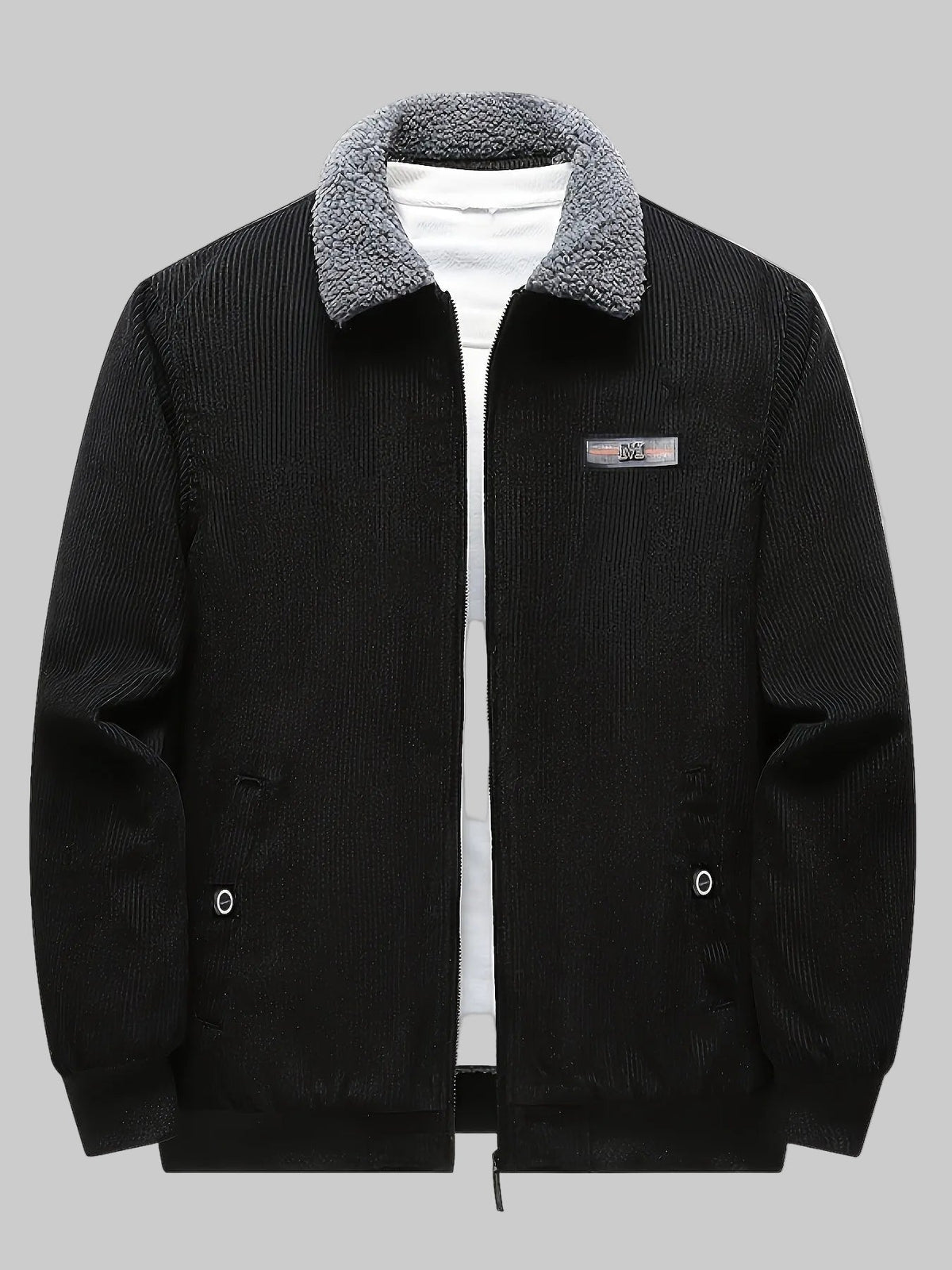 Homme Veste Col Montant Poignets Côtelés