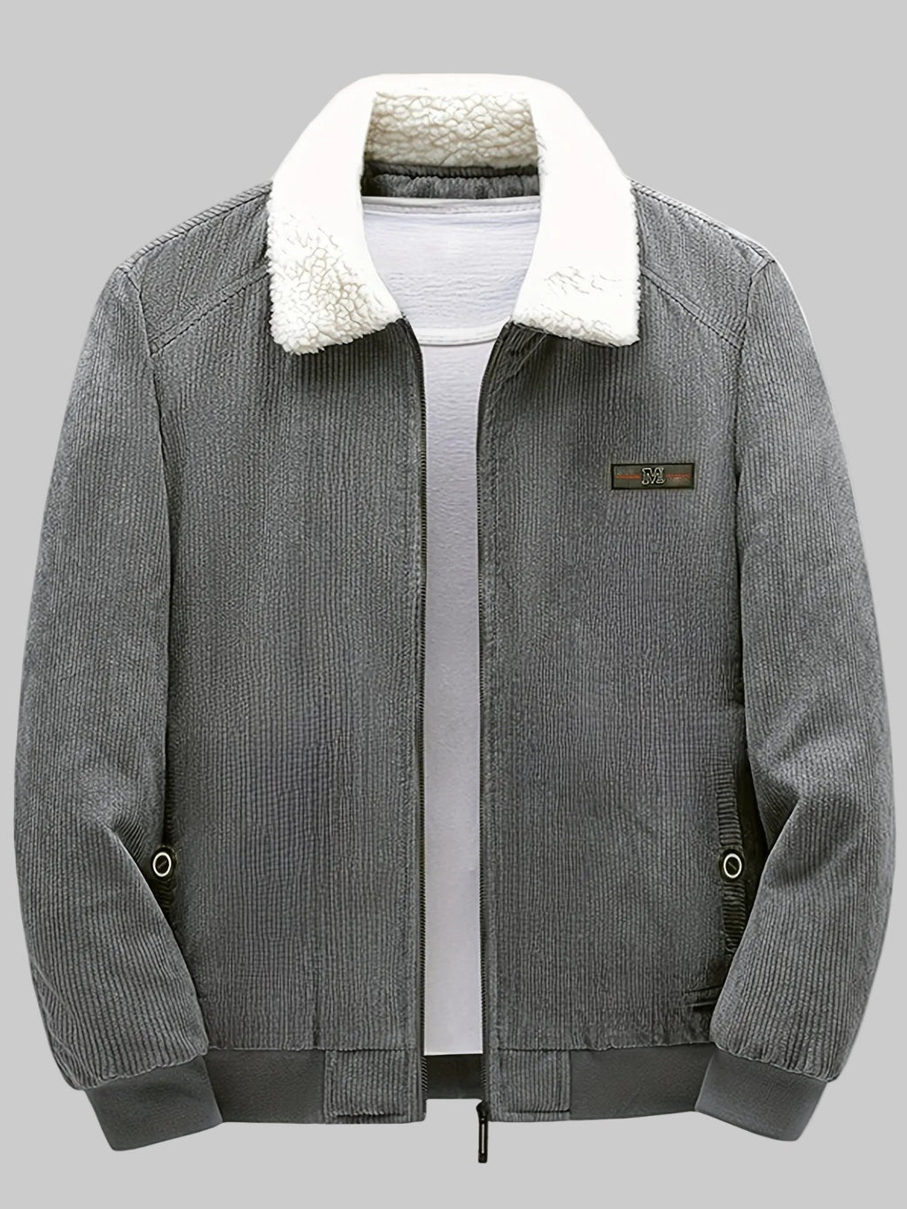 Homme Veste Col Montant Poignets Côtelés
