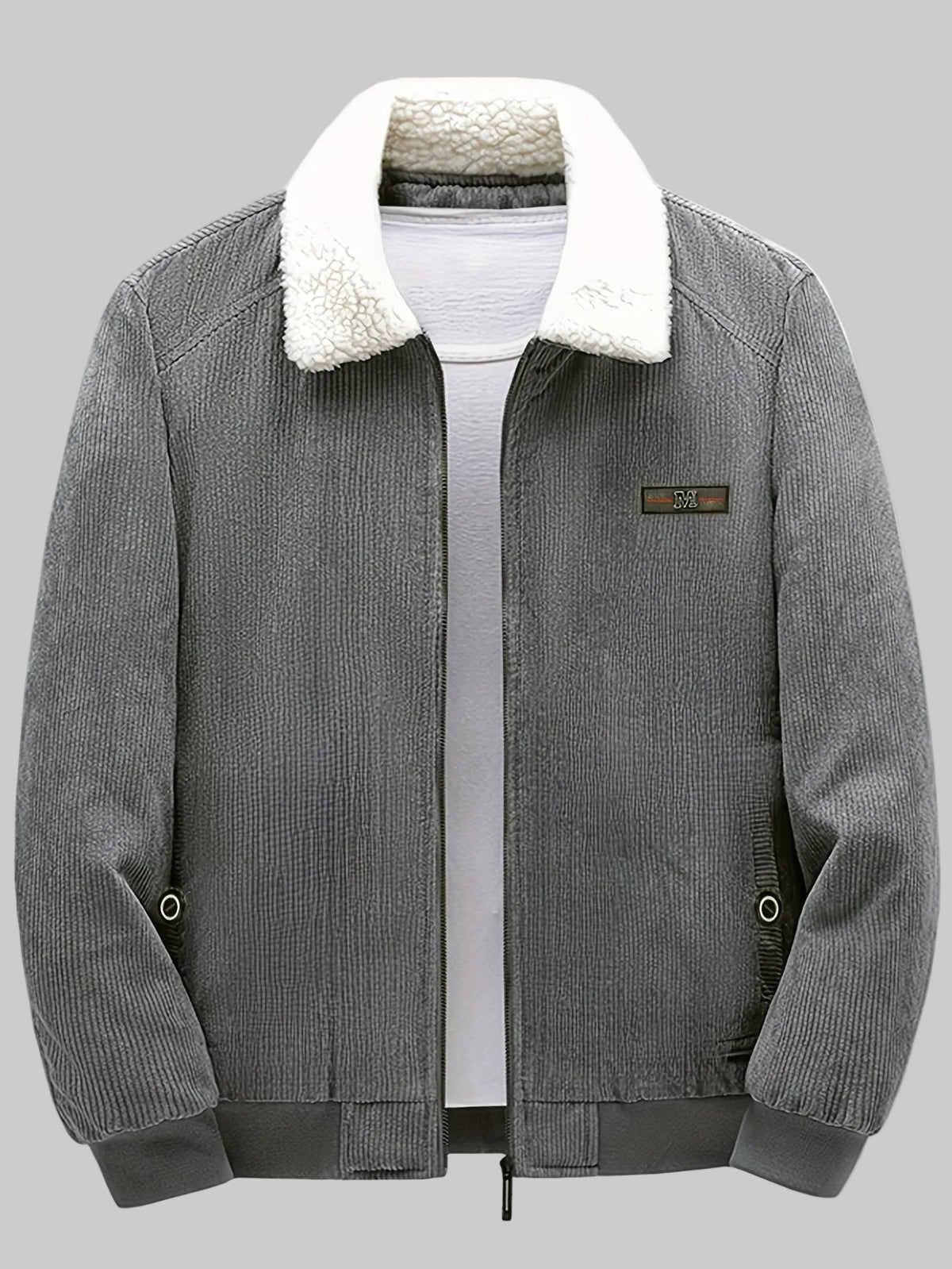 Homme Veste Col Montant Poignets Côtelés